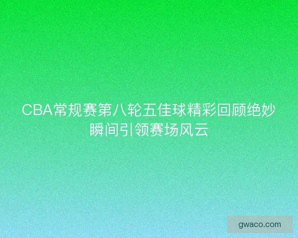 CBA常规赛第八轮五佳球精彩回顾绝妙瞬间引领赛场风云