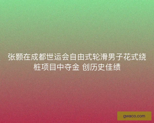 张颢在成都世运会自由式轮滑男子花式绕桩项目中夺金 创历史佳绩