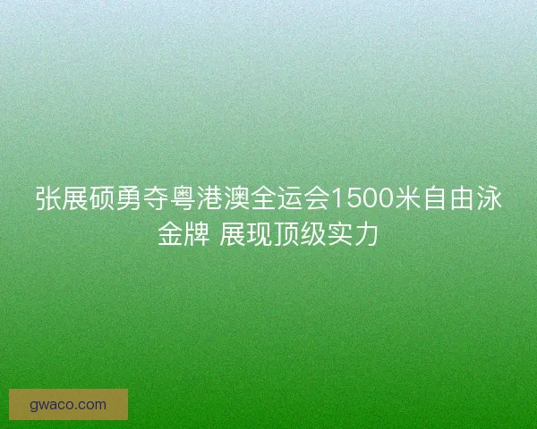 张展硕勇夺粤港澳全运会1500米自由泳金牌 展现顶级实力