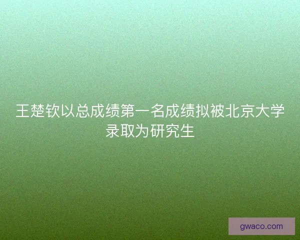 王楚钦以总成绩第一名成绩拟被北京大学录取为研究生